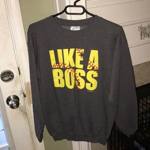 Gray ‘Like a Boss’ softball sweatshirt